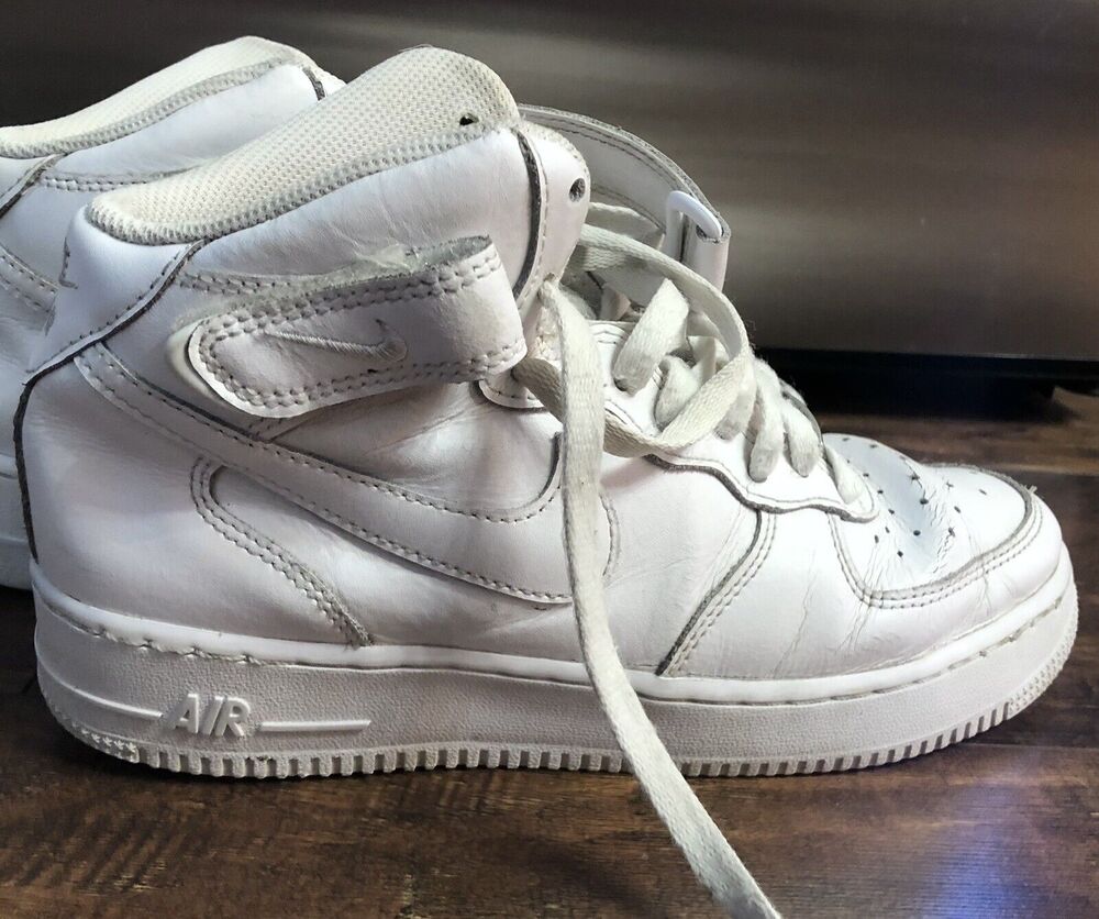 Nike Unisex Kids Air Force 1 Mid Sneaker Shoes White 314196-113 Lace Up 6.5